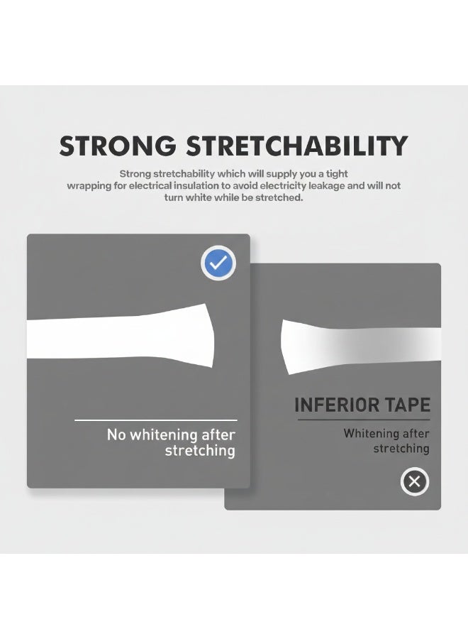 Electrical Tape - 7mils Thick, Heavy-Duty, Flame-Retardant, Heat & Weather Resistant, 3/4" x 60', Rated Up to 600V for Electrical Insulation and Protection - Image 2